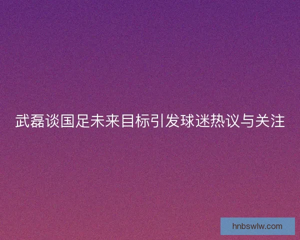 武磊谈国足未来目标引发球迷热议与关注